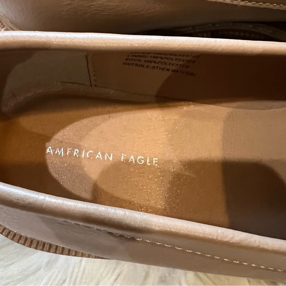 American Eagle Light Brown Faux Leather Chucky Lug Sole Penny Loafers Size 9 - Picture 5 of 8